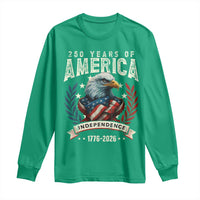 250 Years Of America Long Sleeve Shirt 250th American Anniversary Independence Bald Eagle - Wonder Print Shop