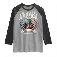 250 Years Of America Raglan Shirt 250th American Anniversary Independence Bald Eagle - Wonder Print Shop