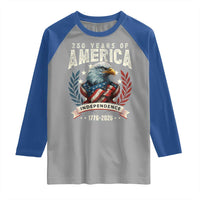 250 Years Of America Raglan Shirt 250th American Anniversary Independence Bald Eagle - Wonder Print Shop