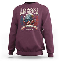 250 Years Of America Sweatshirt 250th American Anniversary Independence Bald Eagle - Wonder Print Shop