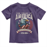 250 Years Of America Toddler T Shirt 250th American Anniversary Independence Bald Eagle - Wonder Print Shop