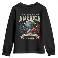 250 Years Of America Youth Sweatshirt 250th American Anniversary Independence Bald Eagle - Wonder Print Shop