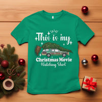 This Is My Christmas Movie Watching T Shirt Vintage Xmas Tree Car - Wonder Print Shop