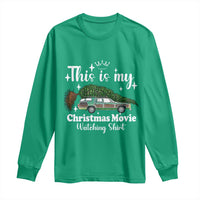 This Is My Christmas Movie Watching Long Sleeve Shirt Vintage Xmas Tree Car - Wonder Print Shop