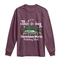 This Is My Christmas Movie Watching Long Sleeve Shirt Vintage Xmas Tree Car - Wonder Print Shop
