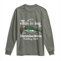 This Is My Christmas Movie Watching Long Sleeve Shirt Vintage Xmas Tree Car - Wonder Print Shop