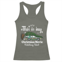 This Is My Christmas Movie Watching Racerback Tank Top Vintage Xmas Tree Car - Wonder Print Shop