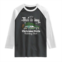 This Is My Christmas Movie Watching Raglan Shirt Vintage Xmas Tree Car - Wonder Print Shop