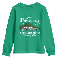 This Is My Christmas Movie Watching Youth Sweatshirt Vintage Xmas Tree Car - Wonder Print Shop