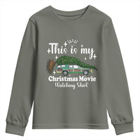This Is My Christmas Movie Watching Youth Sweatshirt Vintage Xmas Tree Car - Wonder Print Shop