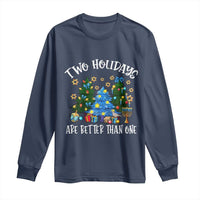 Christmas Hanukkah Long Sleeve Shirt Two Holidays Are Better Than One Christmukkah Tree - Wonder Print Shop