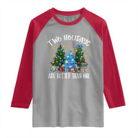 Christmas Hanukkah Raglan Shirt Two Holidays Are Better Than One Christmukkah Tree - Wonder Print Shop