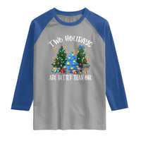 Christmas Hanukkah Raglan Shirt Two Holidays Are Better Than One Christmukkah Tree - Wonder Print Shop