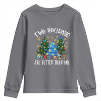 Christmas Hanukkah Youth Sweatshirt Two Holidays Are Better Than One Christmukkah Tree - Wonder Print Shop