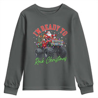 Christmas Monster Truck Youth Sweatshirt I Am Ready To Rock Xmas Santa - Wonder Print Shop