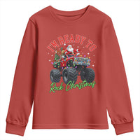 Christmas Monster Truck Youth Sweatshirt I Am Ready To Rock Xmas Santa - Wonder Print Shop