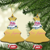 Figure Skater Christmas Ornament Go Figure Coquette Pink Bow Ice Skating - Wonder Print Shop