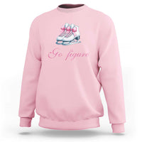 Figure Skater Sweatshirt Go Figure Coquette Pink Bow Ice Skating - Wonder Print Shop