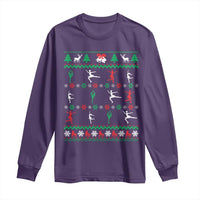 Funny Christmas Figure Ice Skating Skater Long Sleeve Shirt