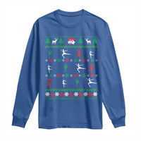 Funny Christmas Figure Ice Skating Skater Long Sleeve Shirt