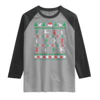 Funny Christmas Figure Ice Skating Skater Raglan Shirt - Wonder Print Shop