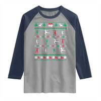 Funny Christmas Figure Ice Skating Skater Raglan Shirt - Wonder Print Shop