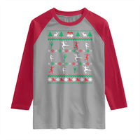 Funny Christmas Figure Ice Skating Skater Raglan Shirt - Wonder Print Shop
