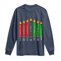 Nguzo Saba Symbols The 7 Principles Of Kwanzaa Long Sleeve Shirt Kinara Candles Symbol