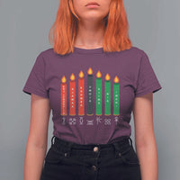 Nguzo Saba Symbols The 7 Principles Of Kwanzaa T Shirt For Women Kinara Candles Symbol - Wonder Print Shop