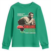 Stokely Carmichael Quote Youth Sweatshirt The Secret Of Life Is To Have No Fear It's The Only Way To Function