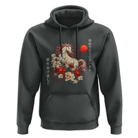 Japanese New Year 2026 Hoodie Year Of The Horse Botan Flower - Wonder Print Shop
