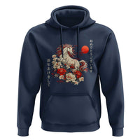 Japanese New Year 2026 Hoodie Year Of The Horse Botan Flower - Wonder Print Shop