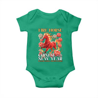 Year of The Fire Horse 2026 Baby Onesie Chinese New Year Peony Flower - Wonder Print Shop
