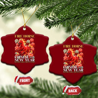 Year of The Fire Horse 2026 Ceramic Ornament Chinese New Year Peony Flower - Wonder Print Shop