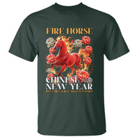 Year of The Fire Horse 2026 T Shirt Chinese New Year Peony Flower - Wonder Print Shop