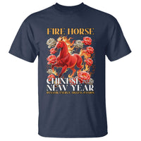 Year of The Fire Horse 2026 T Shirt Chinese New Year Peony Flower - Wonder Print Shop