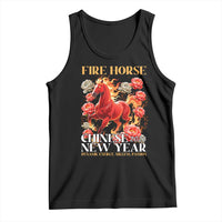 Year of The Fire Horse 2026 Tank Top Chinese New Year Peony Flower - Wonder Print Shop