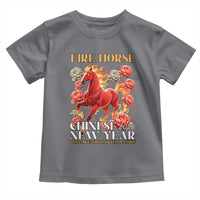 Year of The Fire Horse 2026 Toddler T Shirt Chinese New Year Peony Flower - Wonder Print Shop