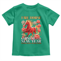 Year of The Fire Horse 2026 Toddler T Shirt Chinese New Year Peony Flower - Wonder Print Shop