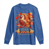 Year of The Fire Horse Long Sleeve Shirt Funny Chinese Zodiac Lunar New Year 2026 - Wonder Print Shop