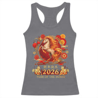 Year of The Fire Horse Racerback Tank Top Funny Chinese Zodiac Lunar New Year 2026 - Wonder Print Shop