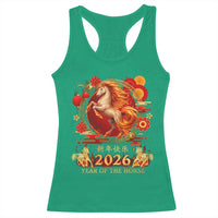 Year of The Fire Horse Racerback Tank Top Funny Chinese Zodiac Lunar New Year 2026 - Wonder Print Shop