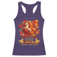 Year of The Fire Horse Racerback Tank Top Funny Chinese Zodiac Lunar New Year 2026 - Wonder Print Shop
