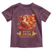 Year of The Fire Horse Toddler T Shirt Funny Chinese Zodiac Lunar New Year 2026 - Wonder Print Shop