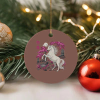 Japanese New Year 2026 Ceramic Ornament Year Of The Horse Sakura Cherry Blossom Shrine - Wonder Print Shop