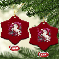 Japanese New Year 2026 Ceramic Ornament Year Of The Horse Sakura Cherry Blossom Shrine - Wonder Print Shop