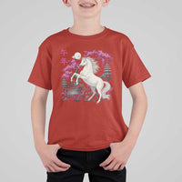 Japanese New Year 2026 T Shirt For Kid Year Of The Horse Sakura Cherry Blossom Shrine - Wonder Print Shop