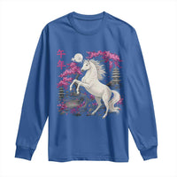 Japanese New Year 2026 Long Sleeve Shirt Year Of The Horse Sakura Cherry Blossom Shrine - Wonder Print Shop
