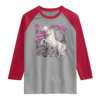 Japanese New Year 2026 Raglan Shirt Year Of The Horse Sakura Cherry Blossom Shrine - Wonder Print Shop