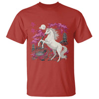 Japanese New Year 2026 T Shirt Year Of The Horse Sakura Cherry Blossom Shrine - Wonder Print Shop